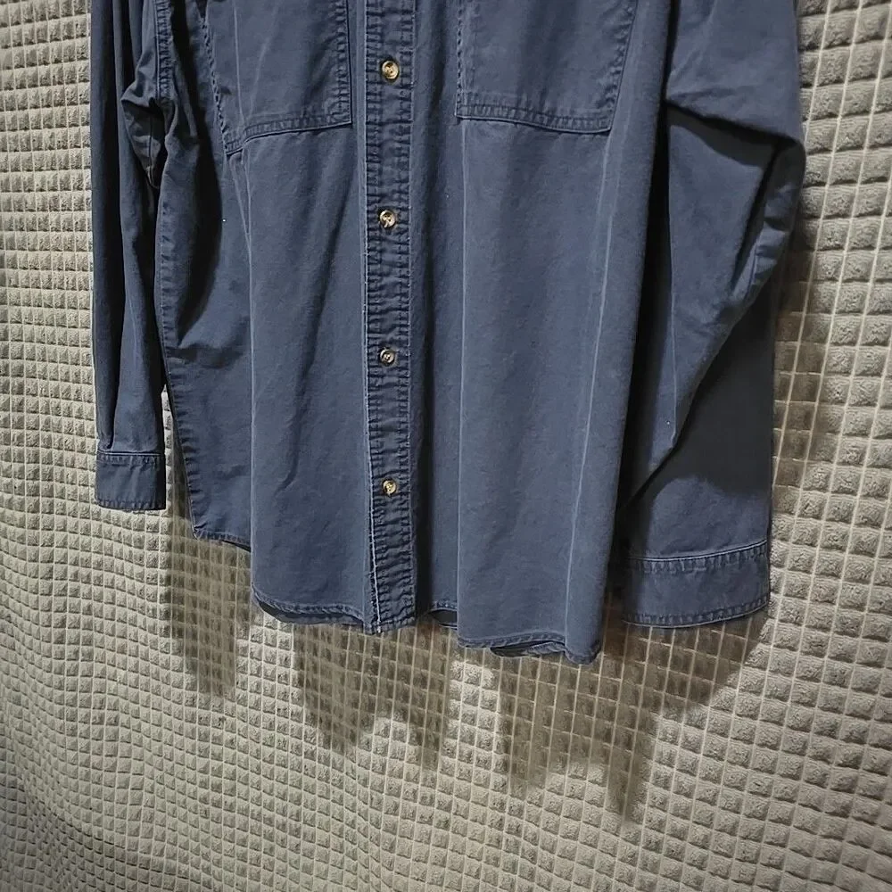 Cotton Canvas Work Shirt Mens XL Saugatuck Heavy Button Collared Long Sleeve VTG - Picture 3 of 11